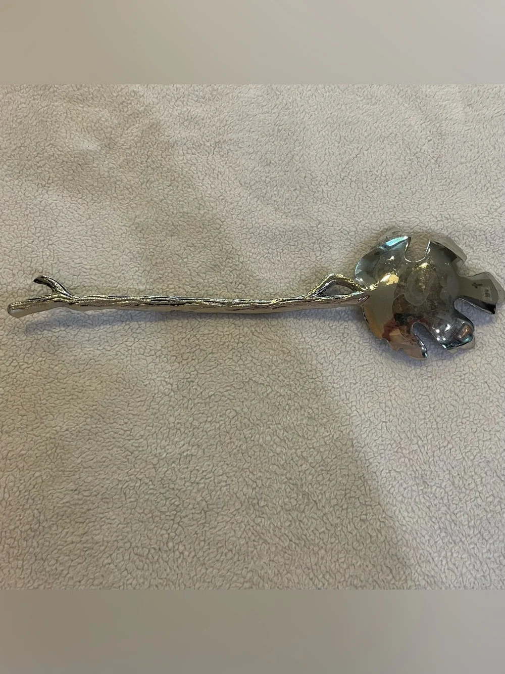 Glass Leaf Serving Dish & Silver Branch Server Fall Thanksgiving Decor